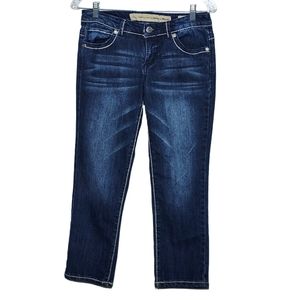 Nine West Classic Rise Dark Wash Denim Capris, Size 2/25